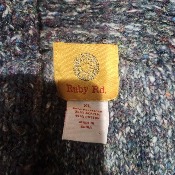 Ruby Rd. Blue and Gray Knit Sweater Size XL - Picture 2 of 5